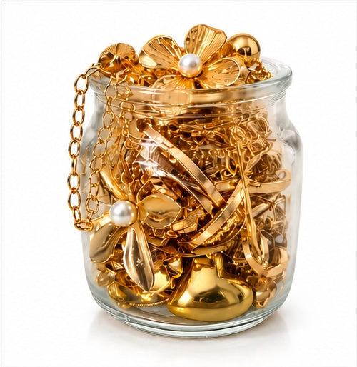 All gold Jewellery Jar