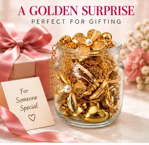 All gold Jewellery Jar