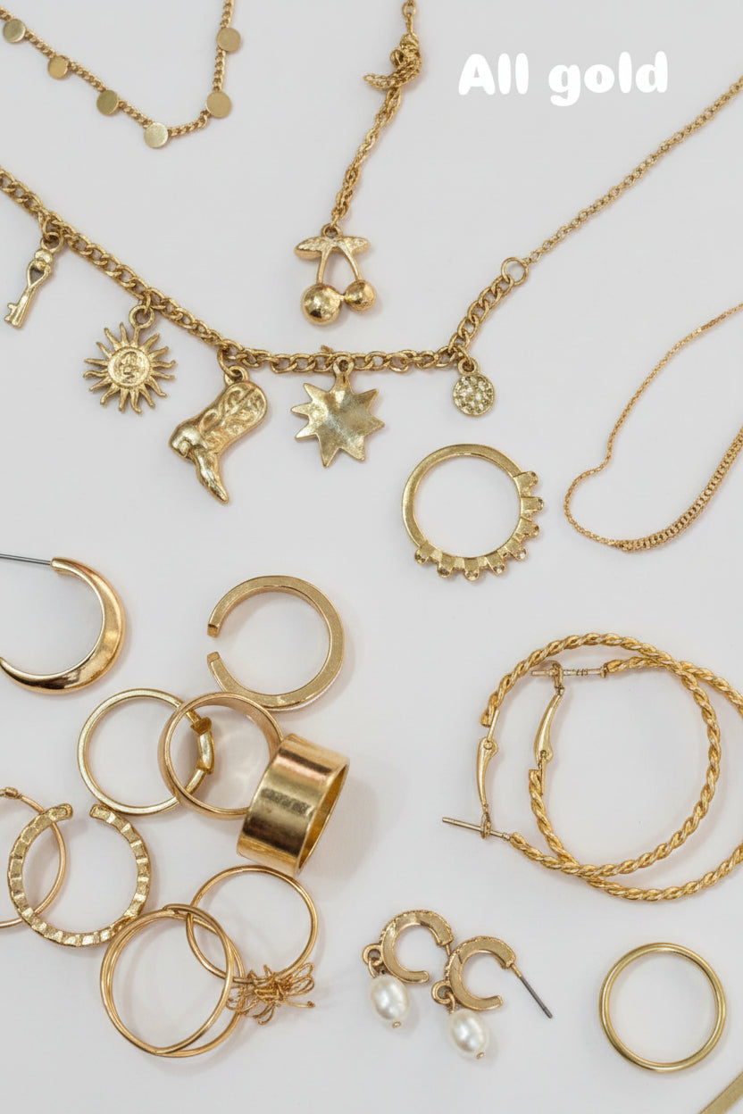 All gold Jewellery Jar