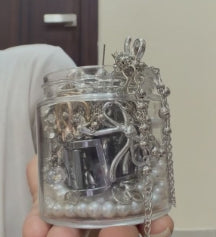 All silver Jewellery Jar