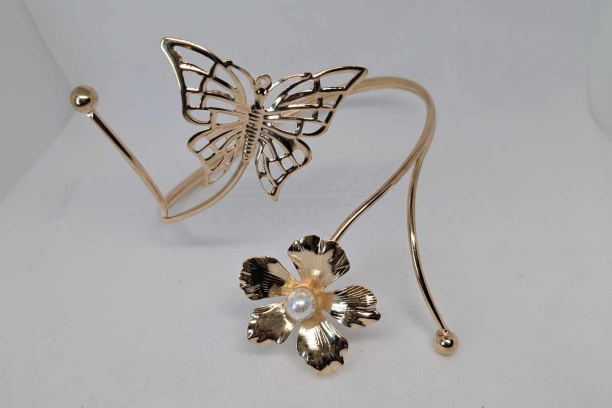 Gold Nature Arm Cuff Add-On | Butterfly, Shell, Sun & Floral