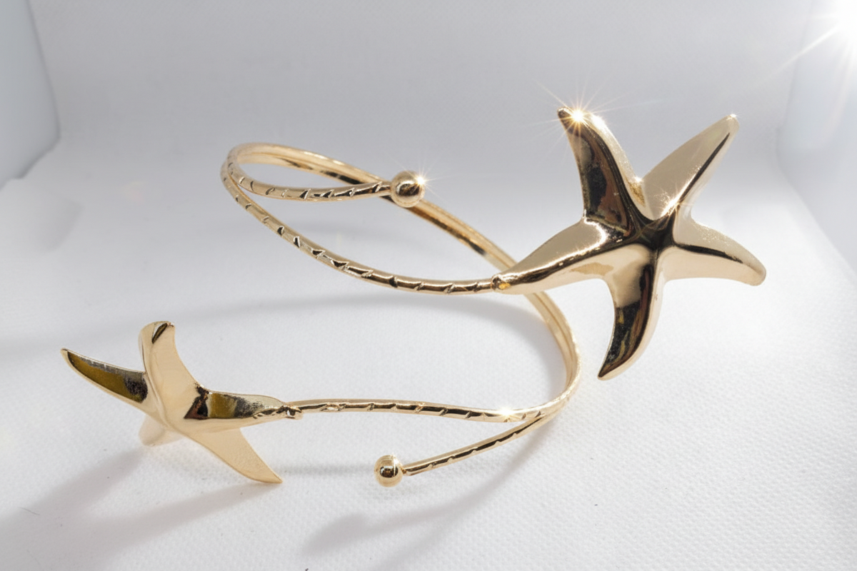 Gold Nature Arm Cuff Add-On | Butterfly, Shell, Sun & Floral