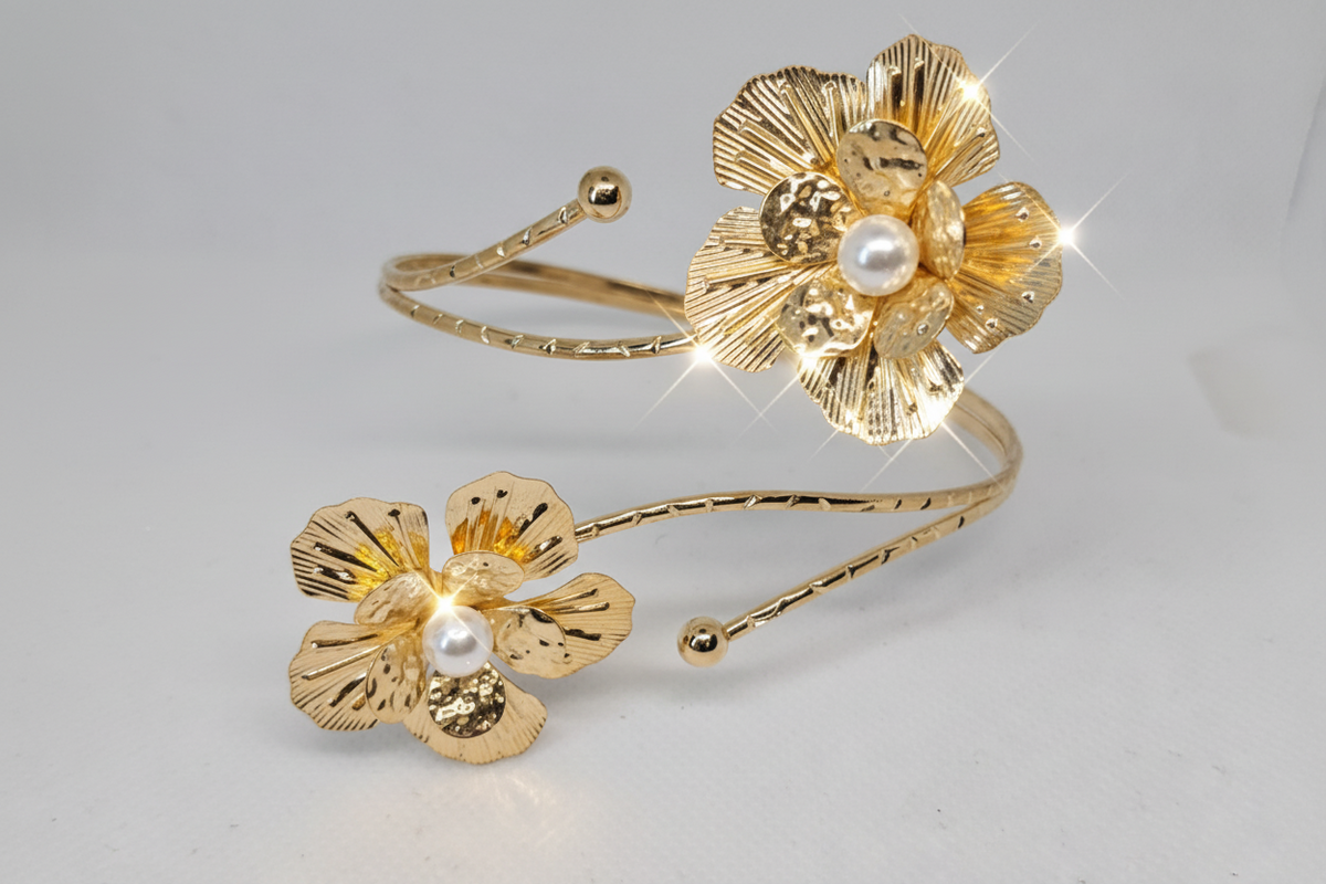 Gold Nature Arm Cuff Add-On | Butterfly, Shell, Sun & Floral