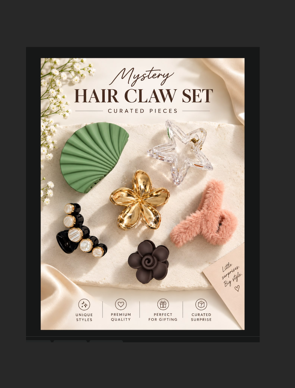 Mystery Hair Claw Set – 6 Items