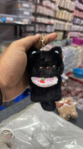 Black Cat Plush Keychain & Bag Charm – Kawaii Fluffy Gift