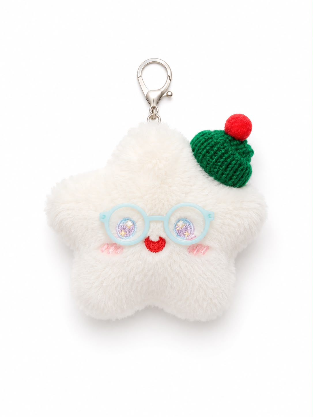 Star Face Plush Keychain & Bag Charm – Kawaii Fluffy Gift