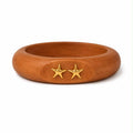 Wooden Bangle with Gold Accents