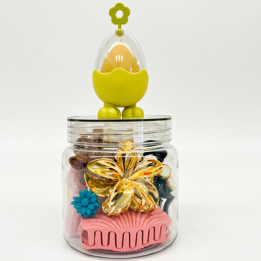 Hair Claw Clip Jar – 9 + 1 Items