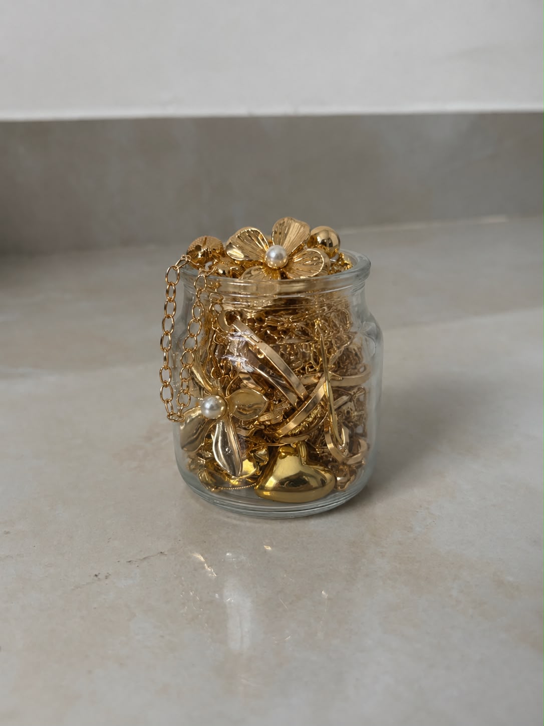All gold Jewellery Jar