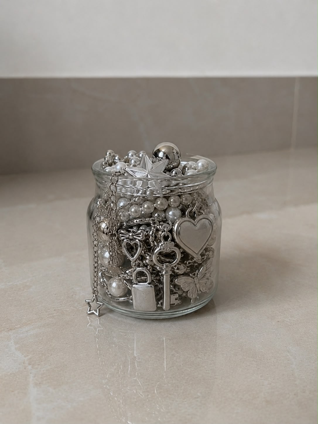All silver Jewellery Jar