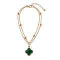 Rose Gold Double Layer Clover Charm Bracelet