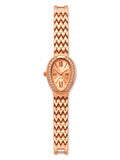 Rose Gold Teardrop Dial Women Watch – Crystal Bezel Chevron Bracelet | BlindBling