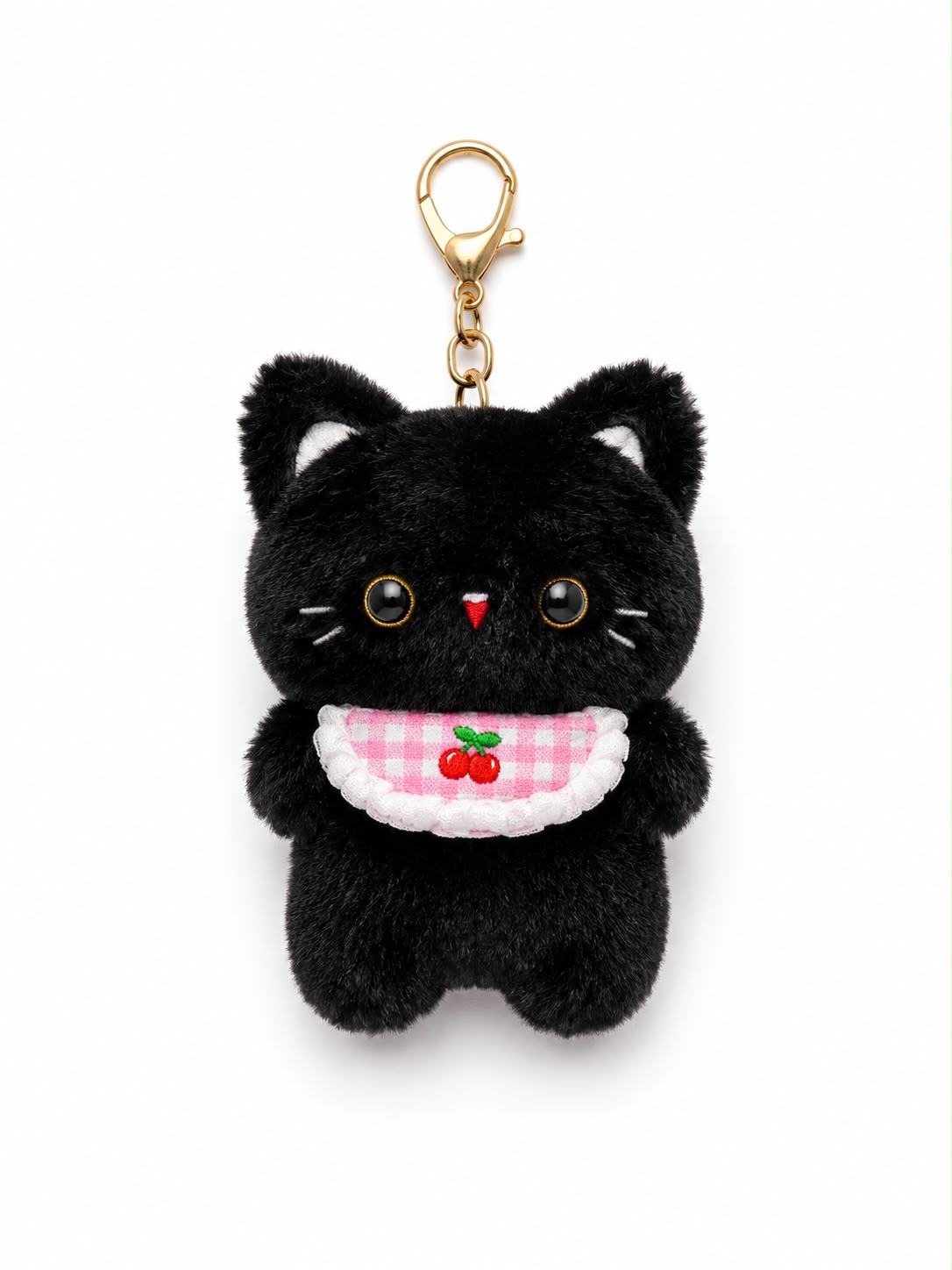 Black Cat Plush Keychain & Bag Charm – Kawaii Fluffy Gift