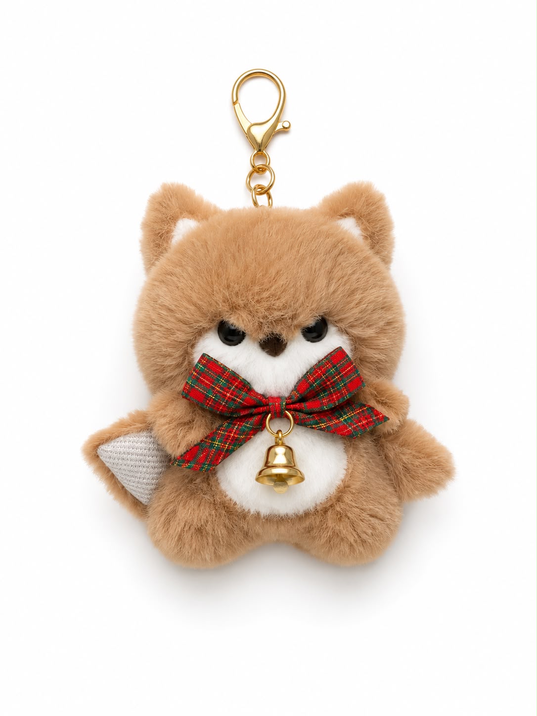 Brown Owl Plush Keychain & Bag Charm – Fluffy Kawaii Gift with Bell